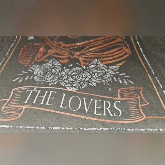 Free People The Lovers Skull Tarot Card T-shirt Pepper Small & Large NIP - Picture 4 of 9